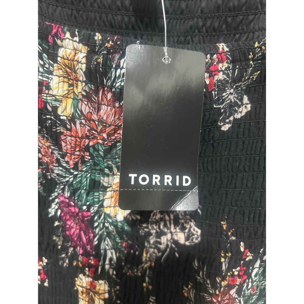Torrid Black Floral Smocked Midi Dress Size Torrid 2 Reg. 2X NWT - Picture 7 of 7